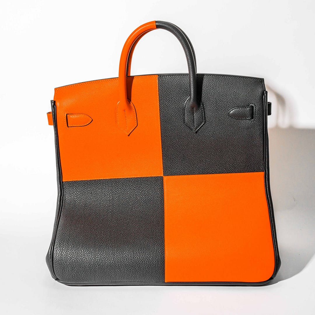 Hermés 2023 Black and Orange H Togo HAC Casaque Birkin 40
