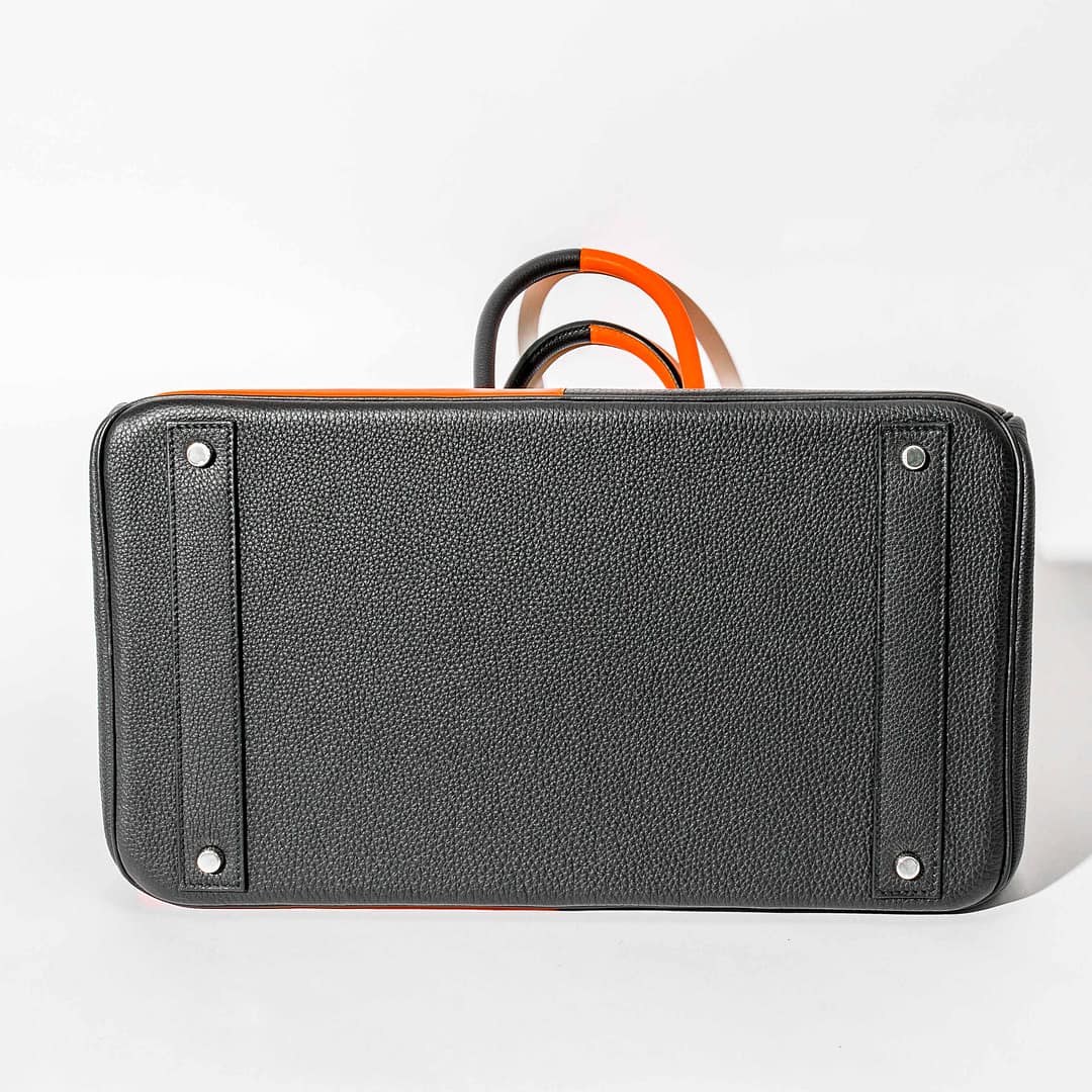 Hermés 2023 Black and Orange H Togo HAC Casaque Birkin 40