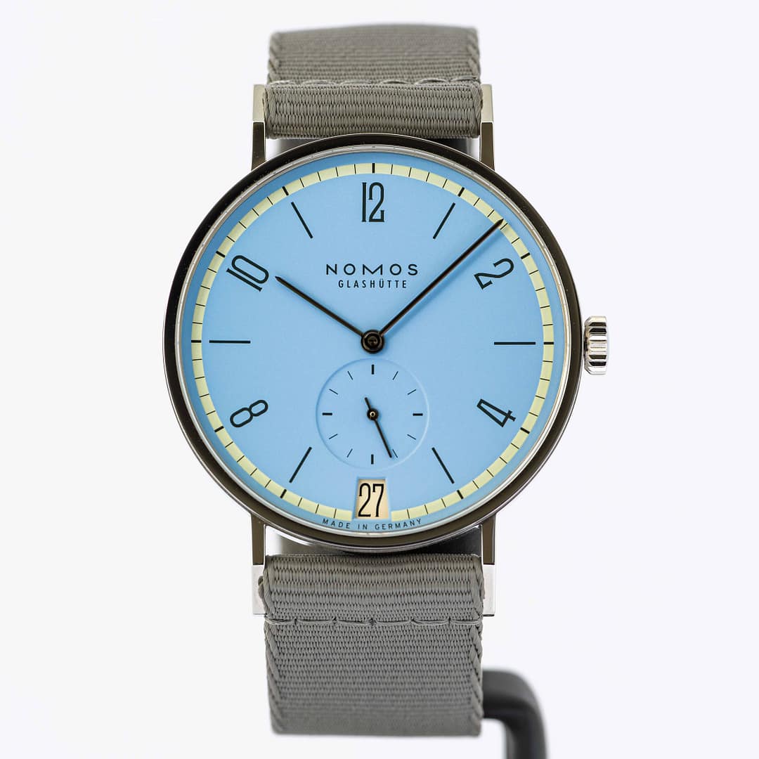Preowned Nomos Tangente 38 Date Frostblau Dial 175 pces