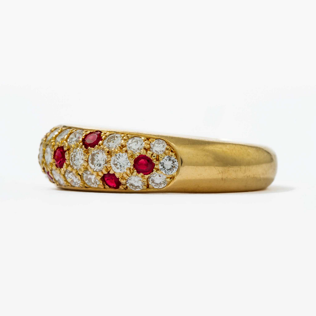 Cartier 18 Karat Mimi Ruby and Diamond Band (Yellow Gold) — Shreve