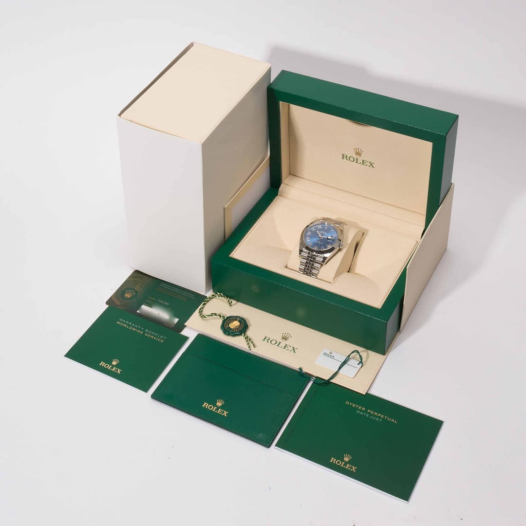 Rolex Datejust 41 Azzuro Blue Dial w. Roman Numerals Stainless