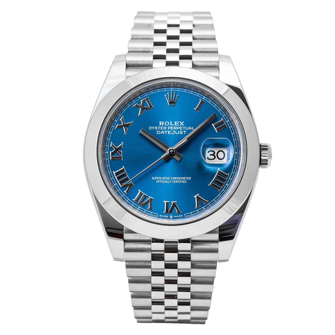 Rio Rolex Datejust 41 Azzuro Blue Dial w. Roman Numerals Stainless