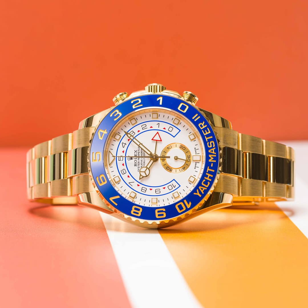 Rolex Yacht-Master II White Dial w. Mercedes Hand Yellow Gold 44mm