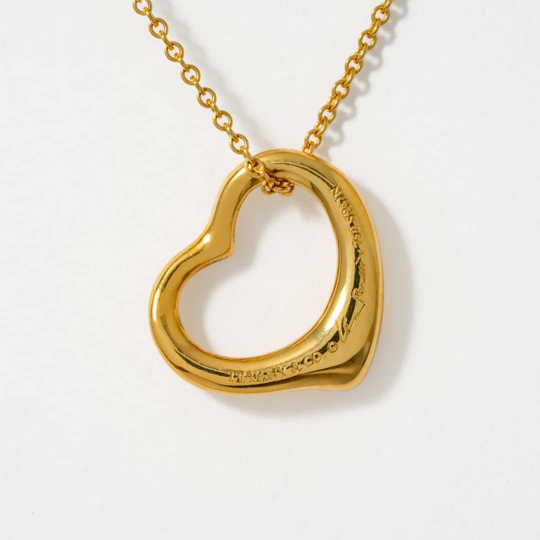 Tiffany & Co 18 Karat Elsa Peretti Open Heart Pendant (Yellow Gold