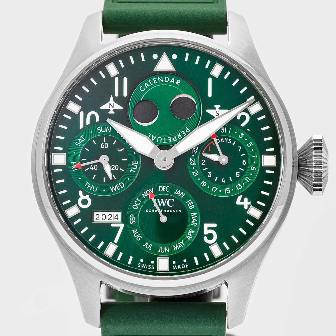IWC Big Pilot's Watch Perpetual Calendar Green Dial Stainless
