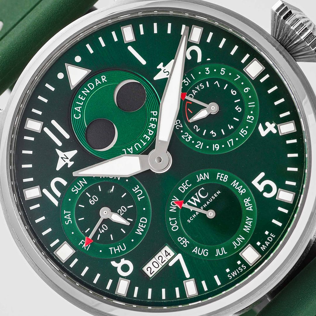 IWC Big Pilot's Watch Perpetual Calendar Green Dial Stainless