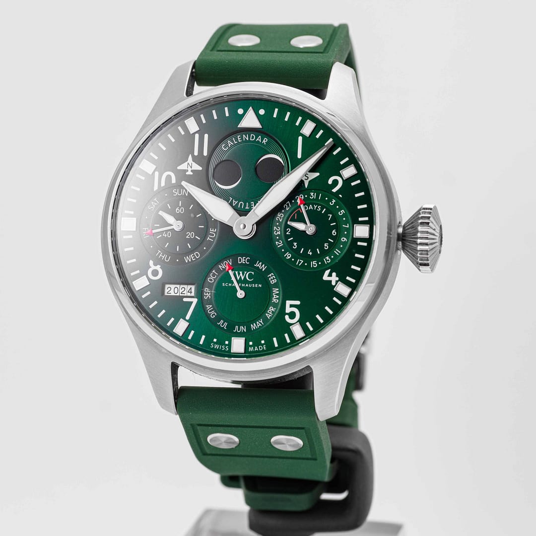 IWC Big Pilot's Watch Perpetual Calendar Green Dial Stainless
