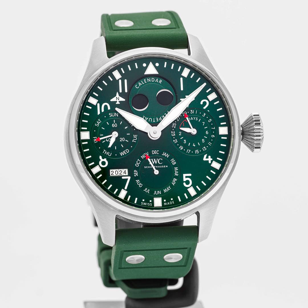 IWC Big Pilot's Watch Perpetual Calendar Green Dial Stainless