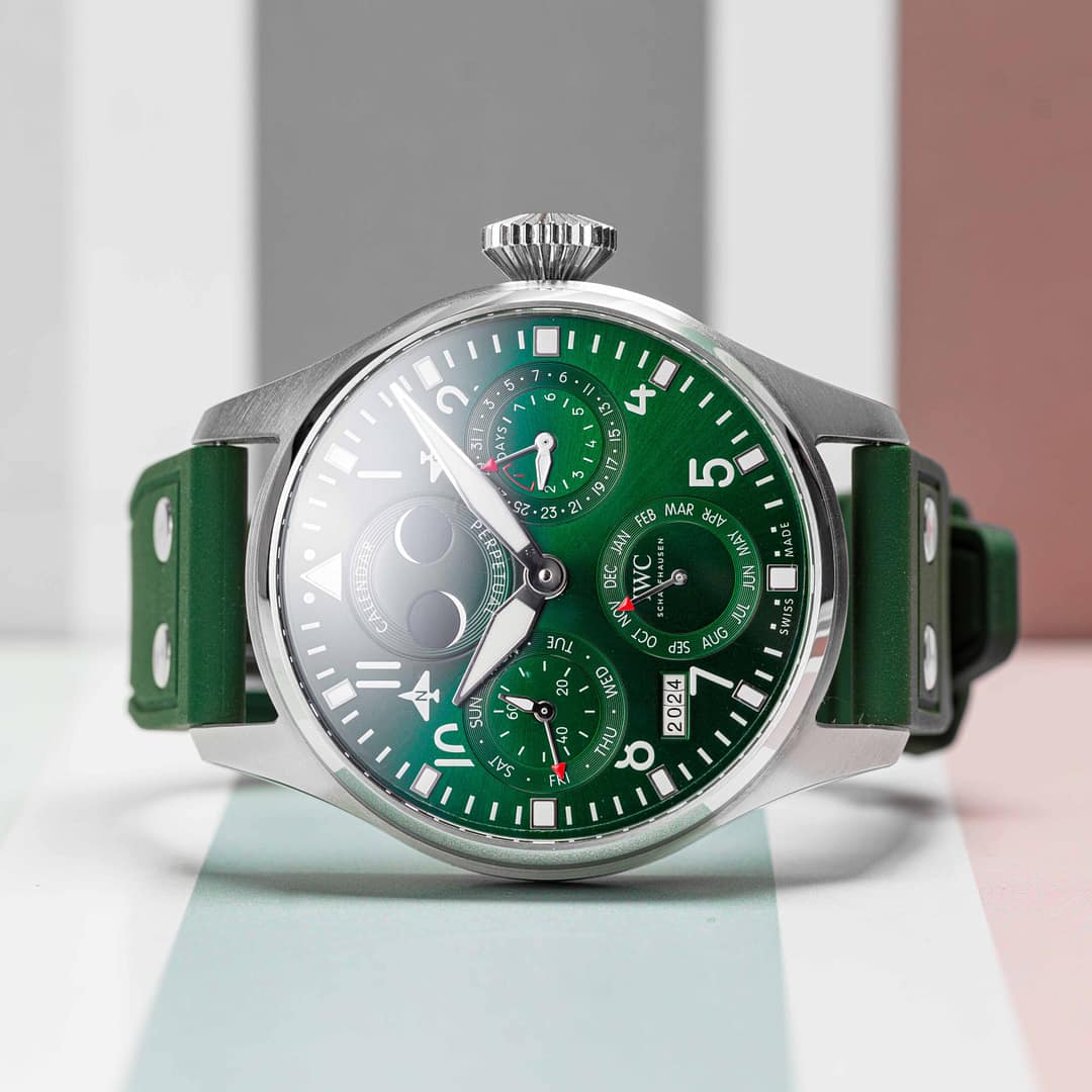 IWC Big Pilot's Watch Perpetual Calendar Green Dial Stainless