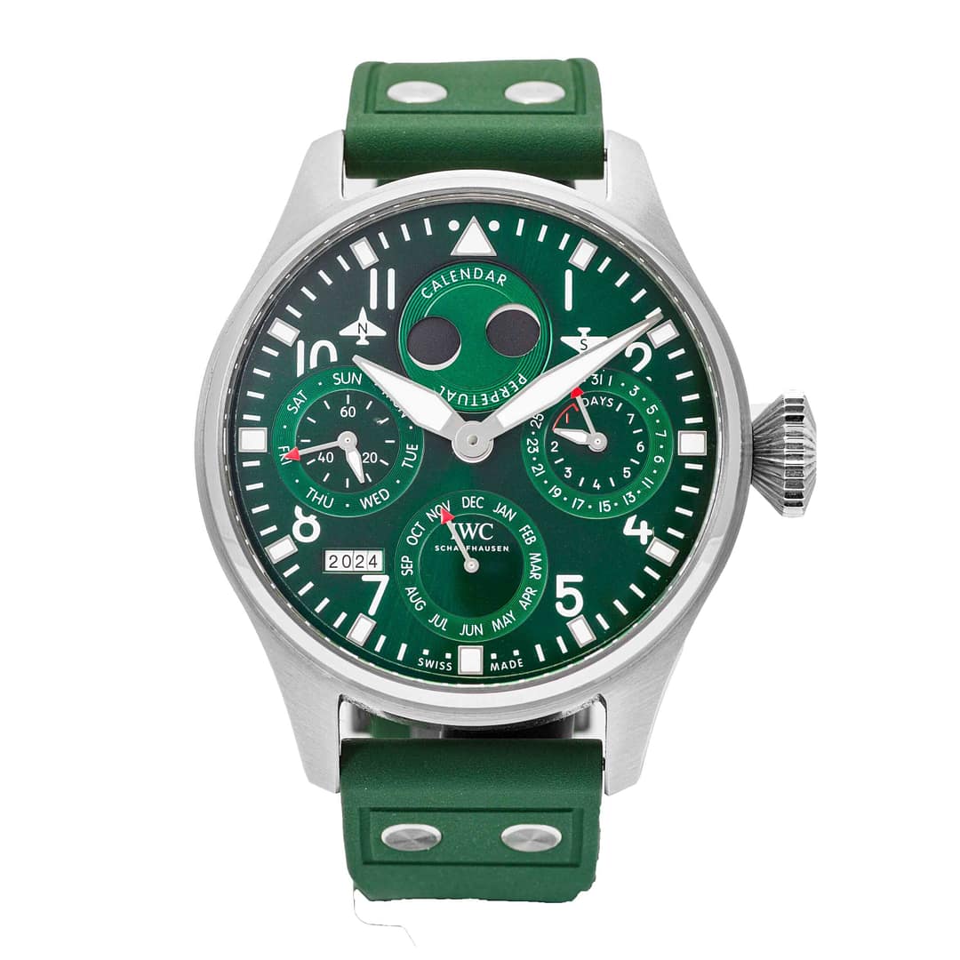 IWC Big Pilot's Watch Perpetual Calendar Green Dial Stainless