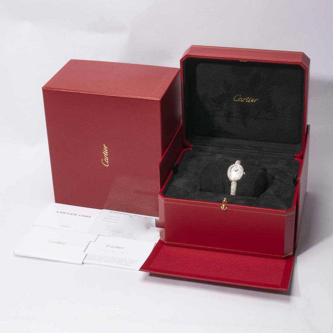 Cartier Baignoire Diamond Pave Watch Mini Model White Gold  display picture 2