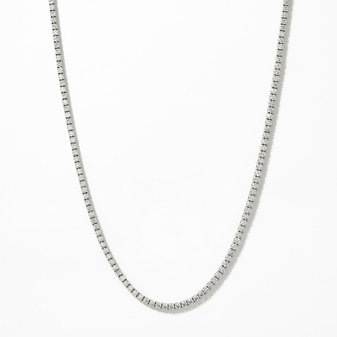 10.01 Total Carat Weight Diamond Tennis Necklace (White Gold