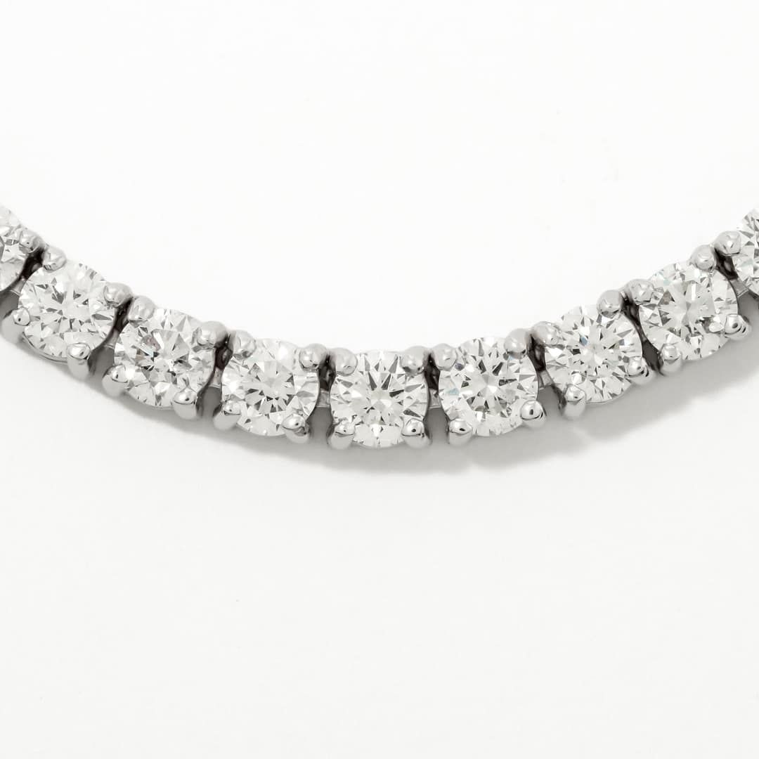 10.01 Total Carat Weight Diamond Tennis Necklace (White Gold