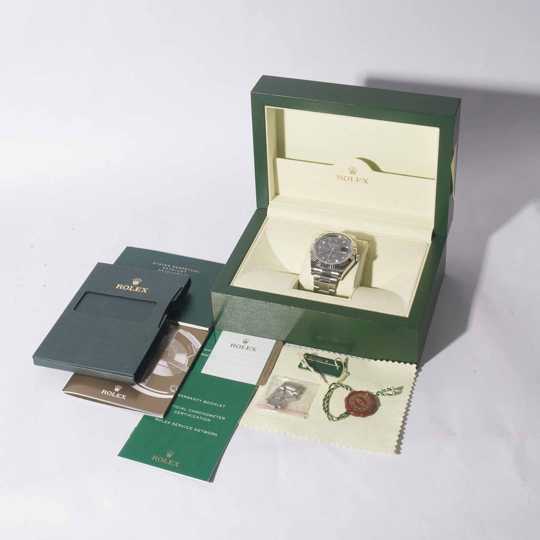 Rolex Datejust II Rhodium Diamond Dial Stainless Steel 41mm