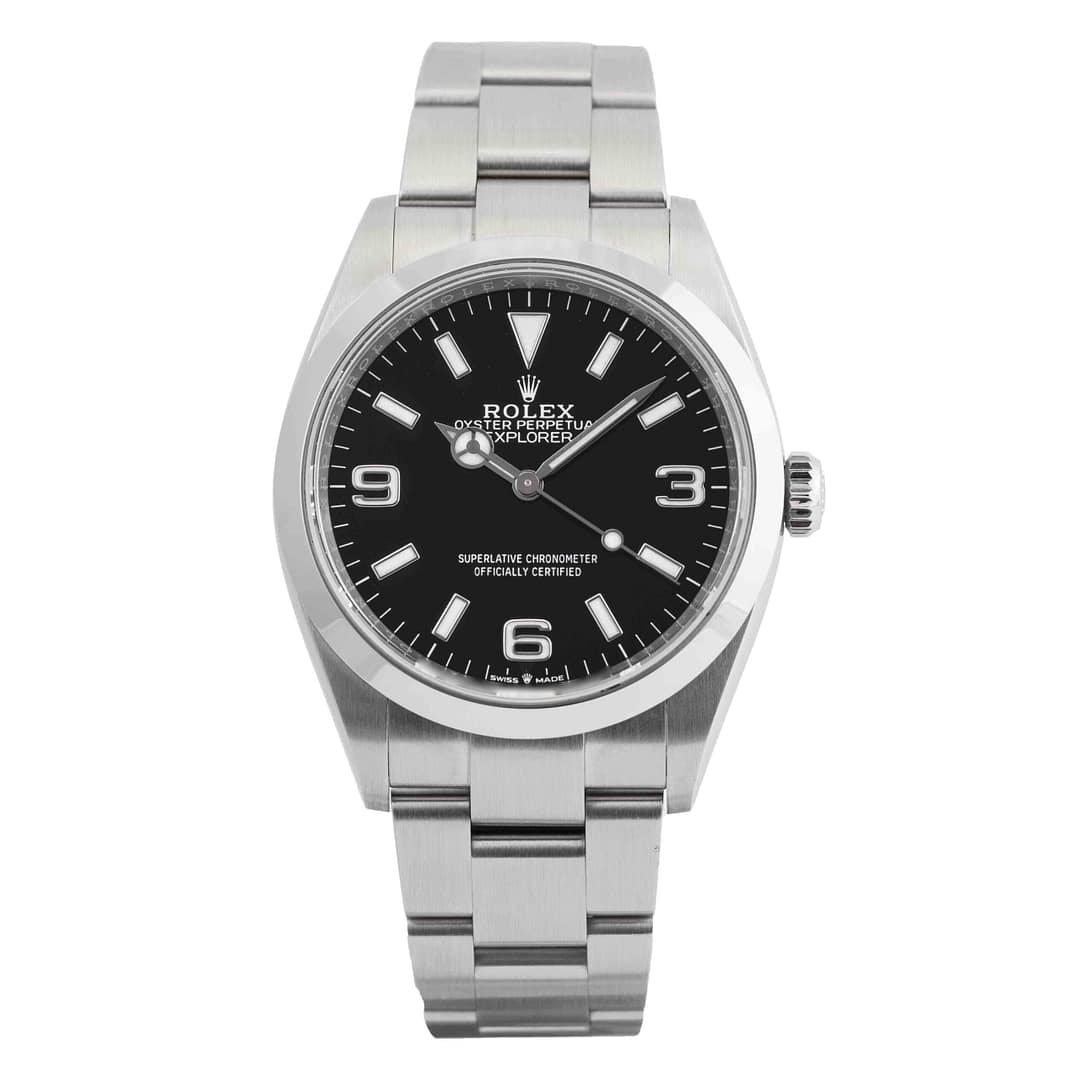 Rolex Explorer 36 Black Dial Oyster Perpetual Stainless Steel 36mm