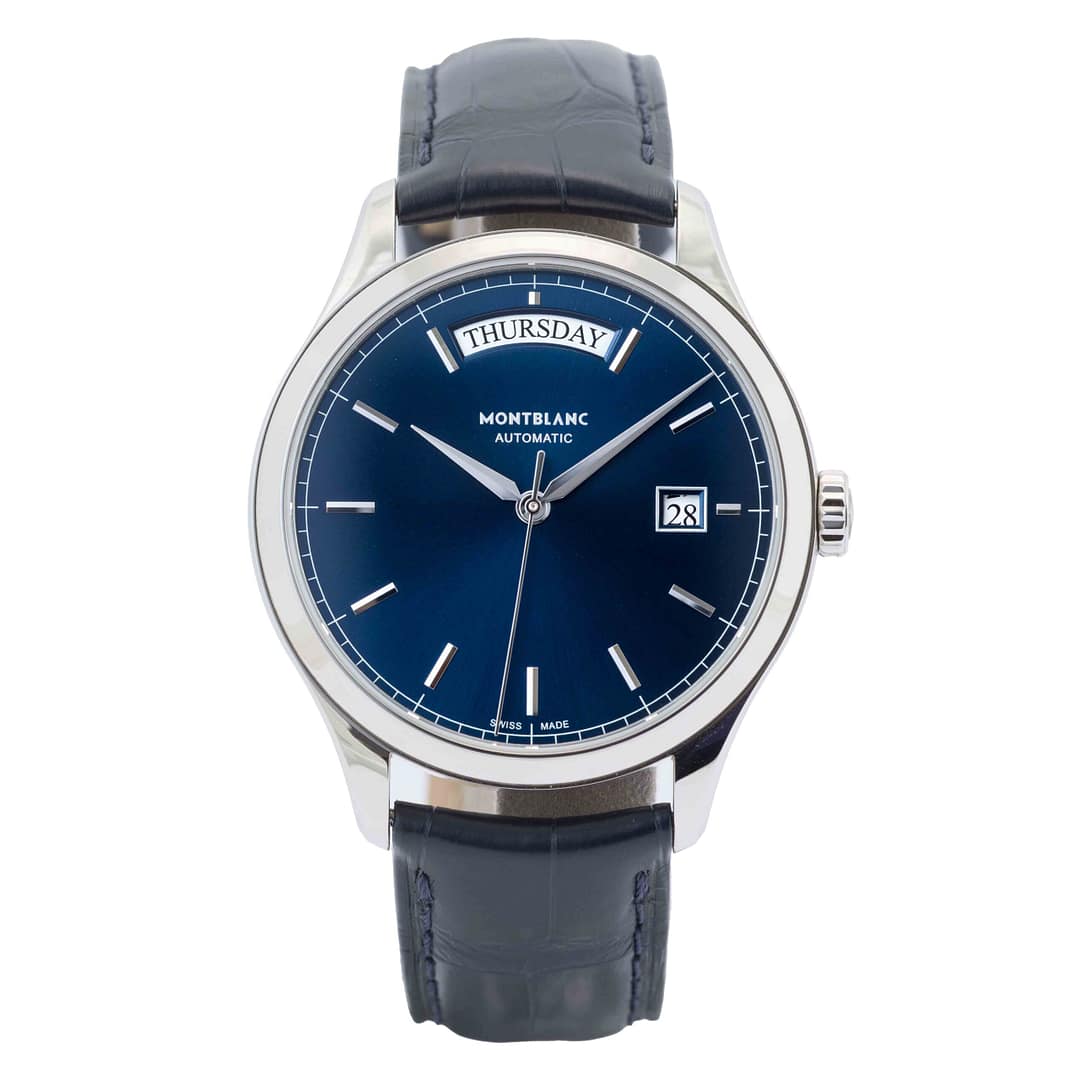 Preowned Montblanc Heritage Chronometrie Blue Dial Day-Date