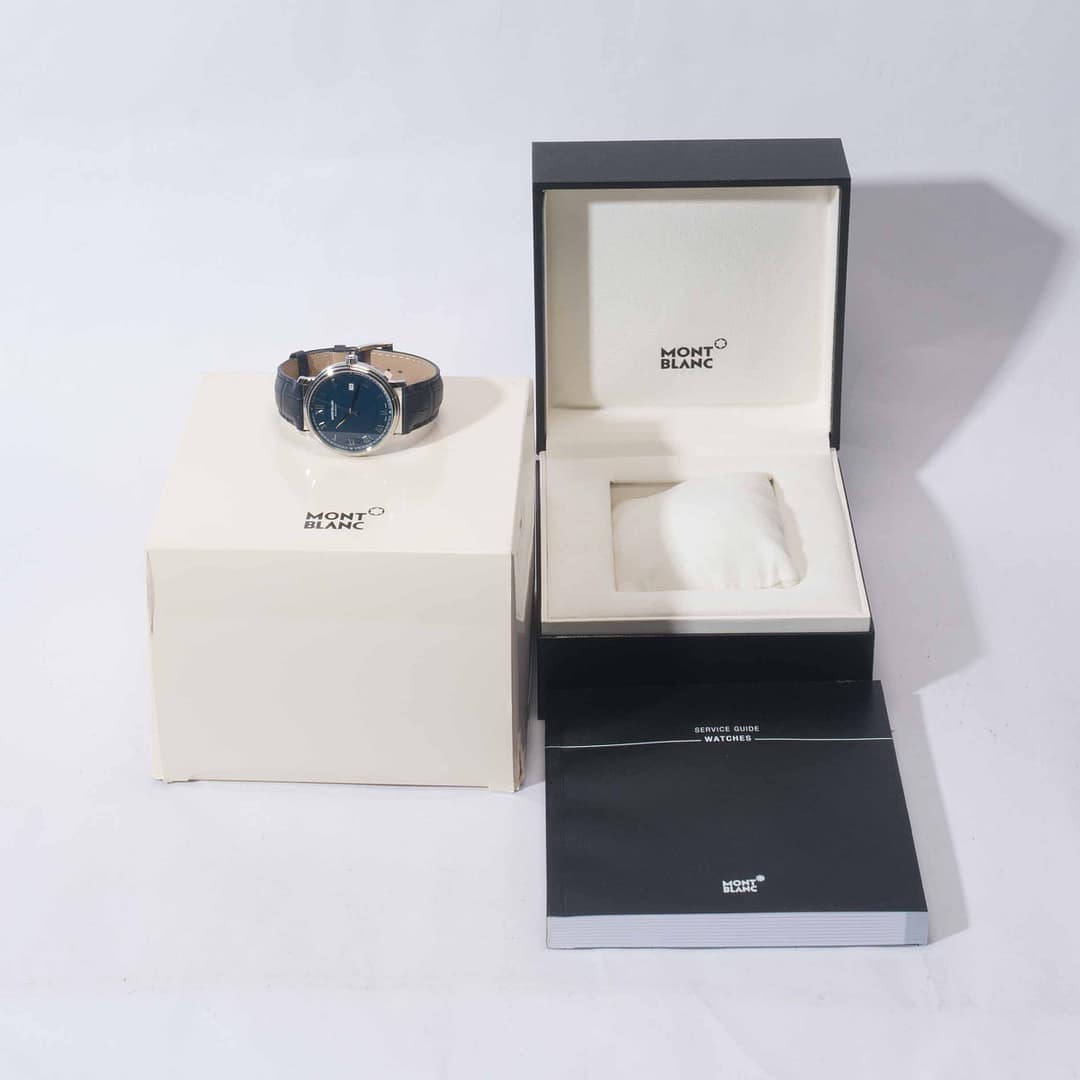 Preowned Montblanc Tradition Automatic Date Blue Dial Stainless