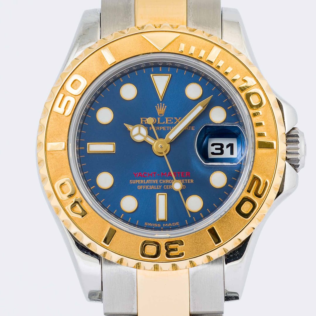 Rolex Yacht-Master Ladies Blue Dial Two-Tone Yellow Gold and