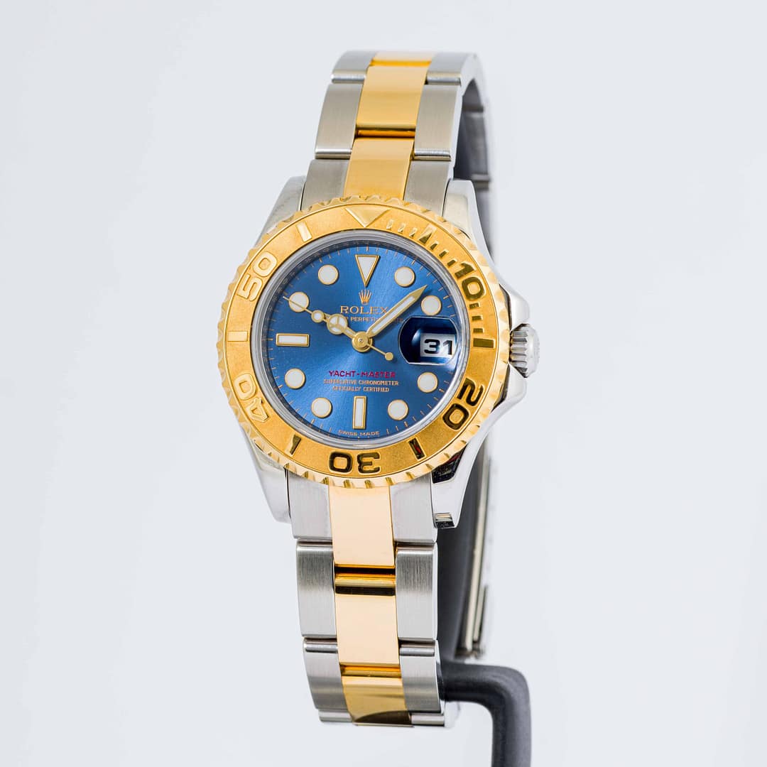 Rolex Yacht-Master Ladies Blue Dial Two-Tone Yellow Gold and