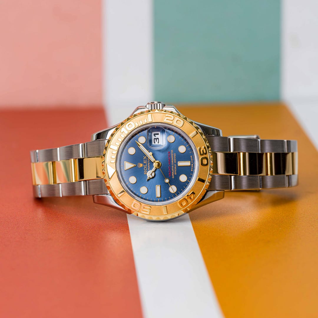 Rolex Yacht-Master Ladies Blue Dial Two-Tone Yellow Gold and