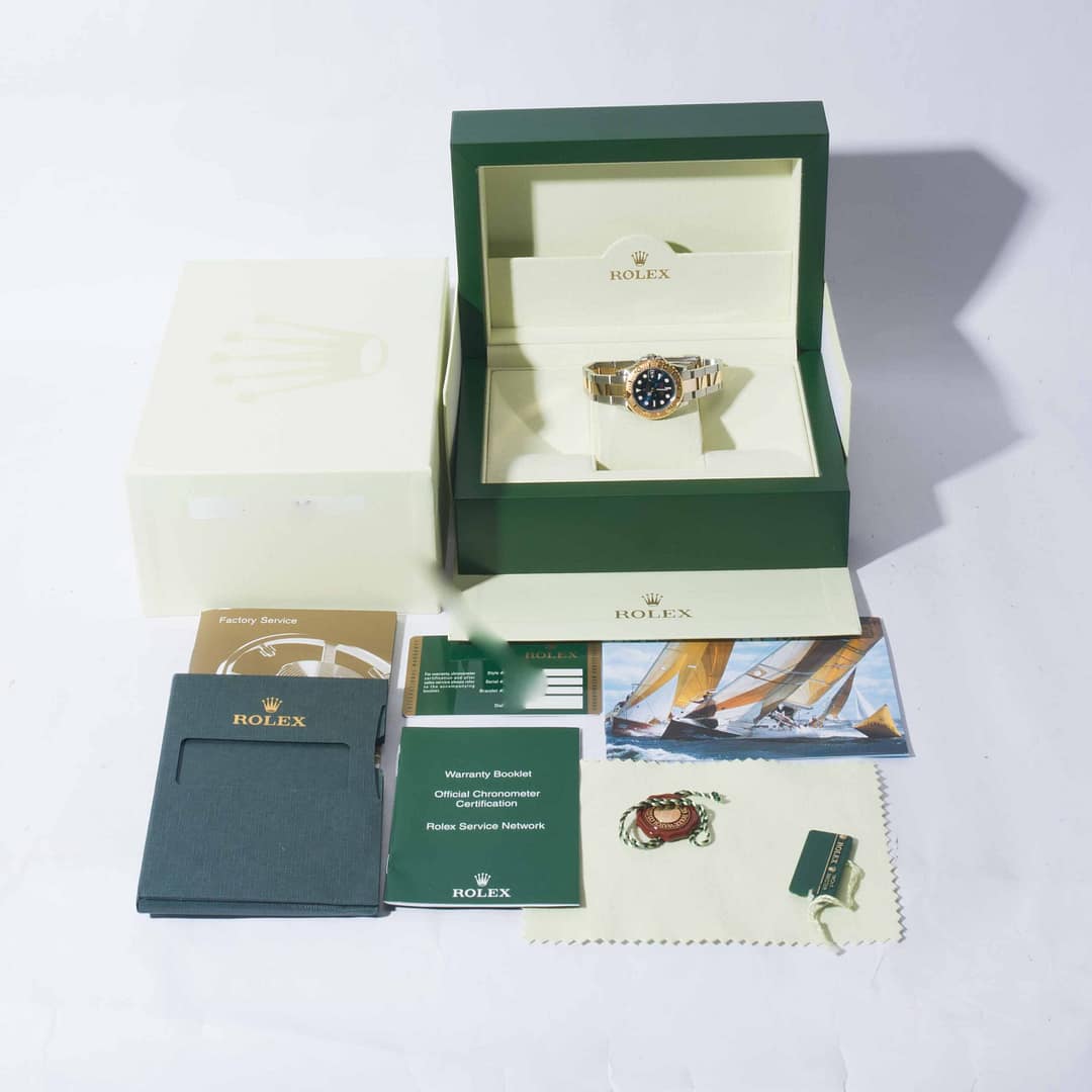 Rolex Yacht-Master Ladies Blue Dial Two-Tone Yellow Gold and