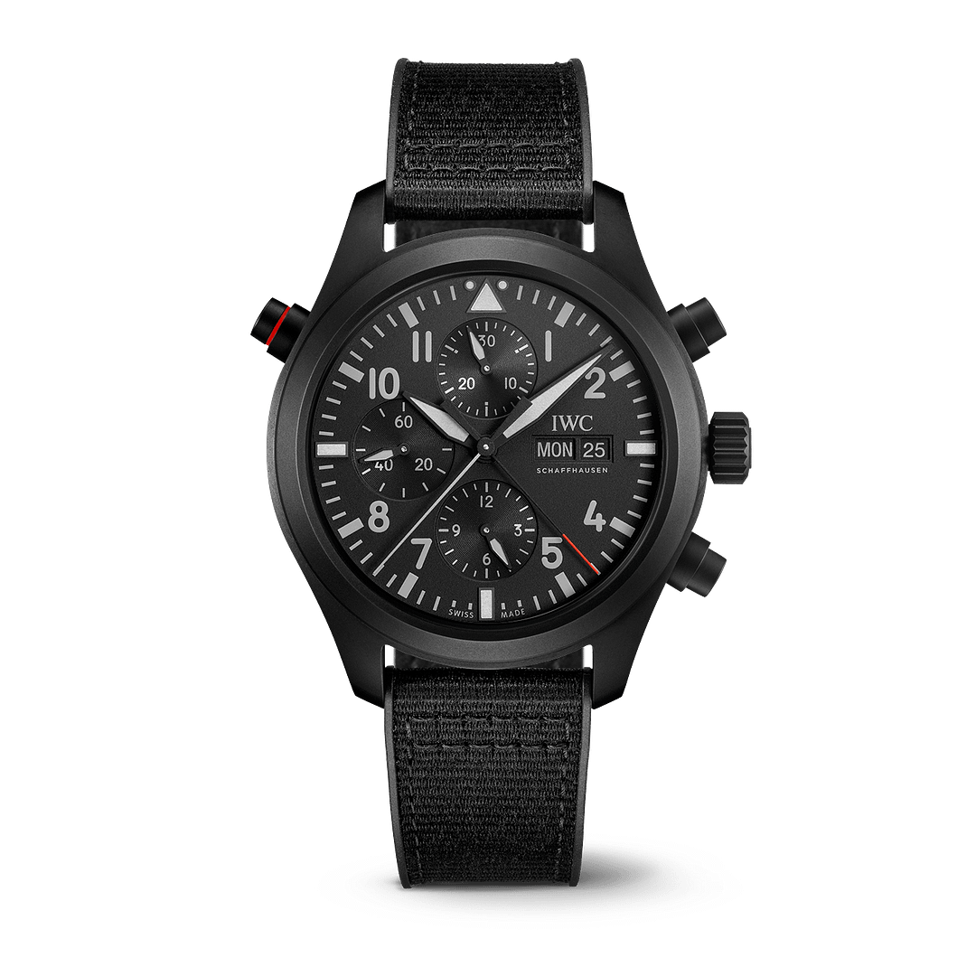 IWC 18インチ 7.5Jブラック&グリーンホイール IWC Pilot's Watch Double Chronograph Top Gun 44MM Ceratanium Black