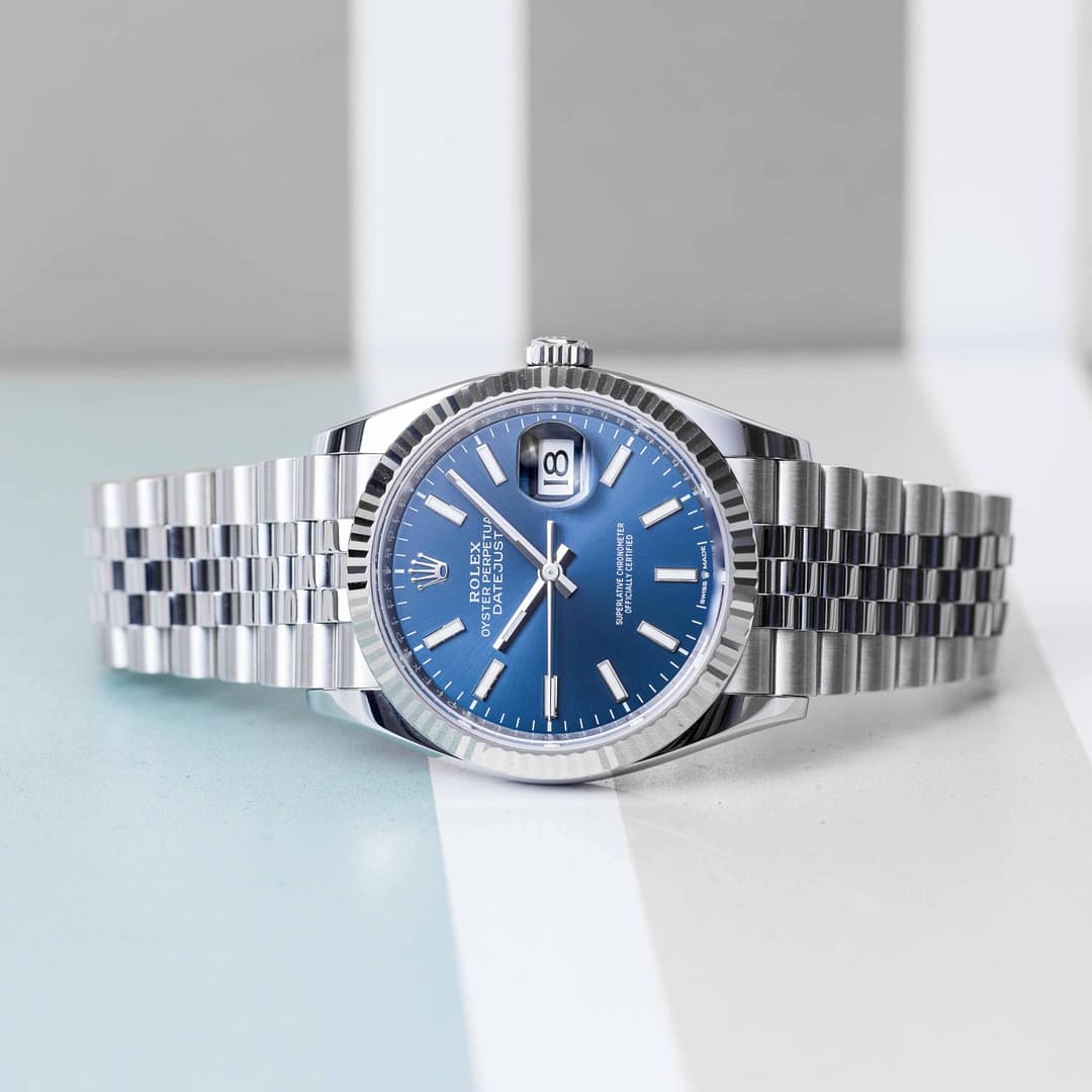 Rolex Datejust 36 Blue Dial Fluted Bezel on Jubilee Stainless