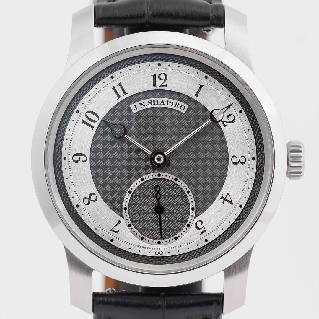 J.N. Shapiro Infinity Pure Black Zircon with Hand-Guilloché