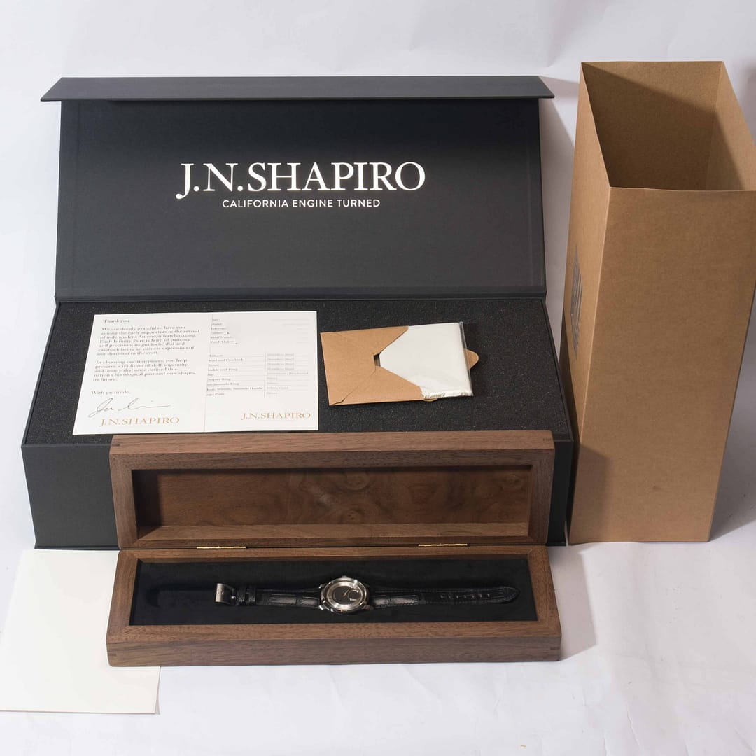 J.N. Shapiro Infinity Pure Black Zircon with Hand-Guilloché