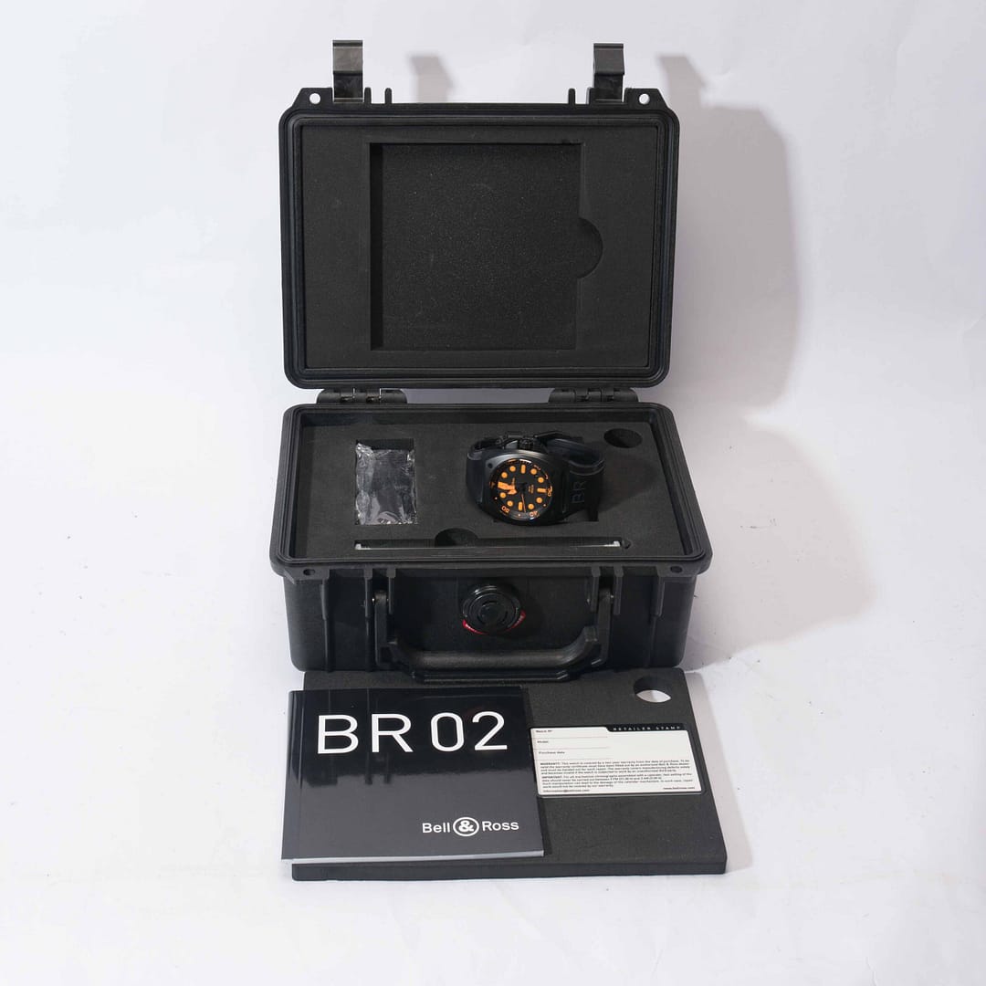 Bell & Ross BR 02 Marine Automatic Neon Orange Black PVD Stainless