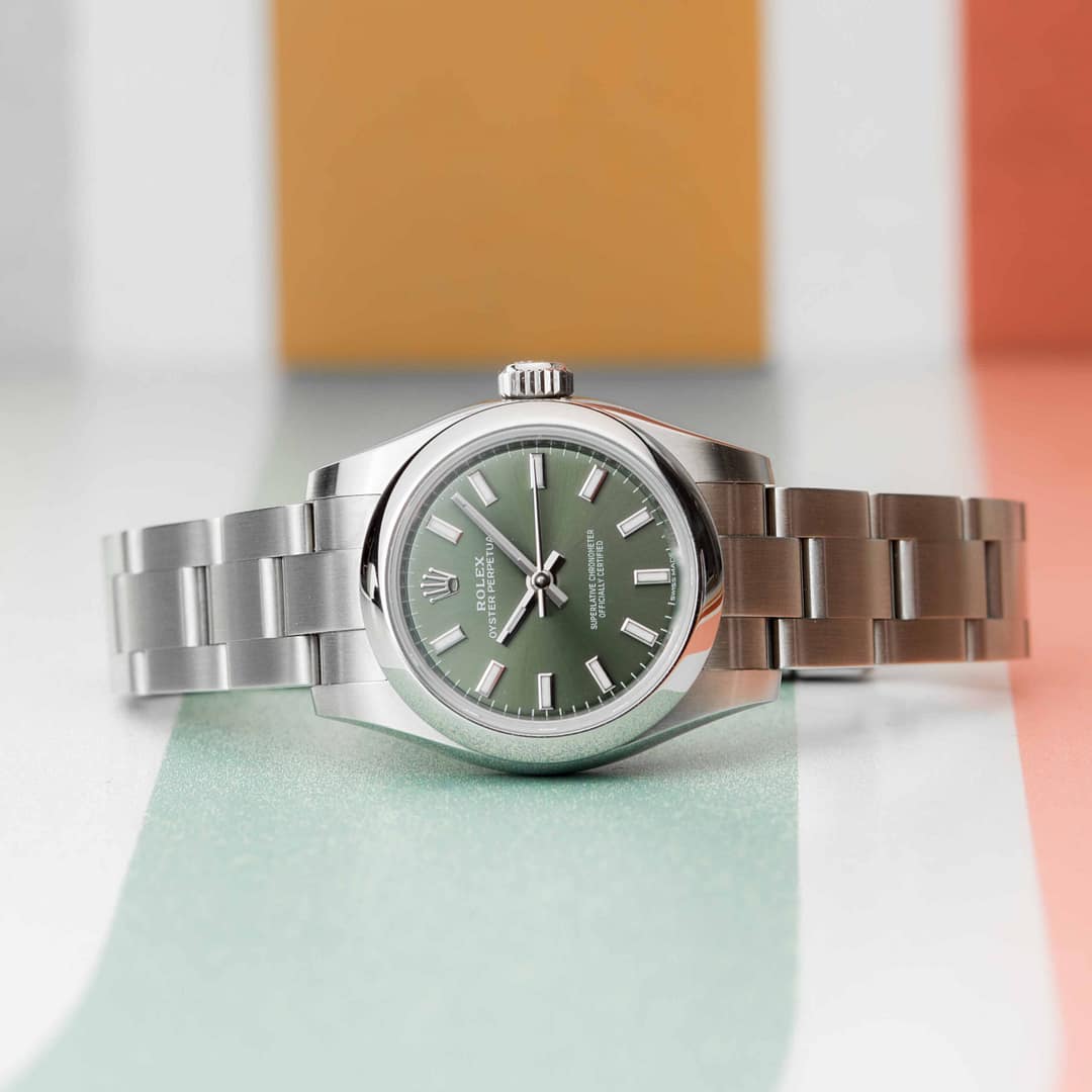 Rolex Oyster Perpetual 26 Olive Green Dia Stainless Steel 26mm