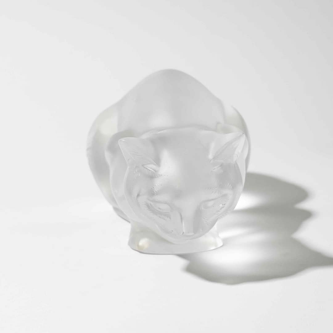 ラリック LALIQUE ネコ オブジェ クリスタル インテリア フィギュア