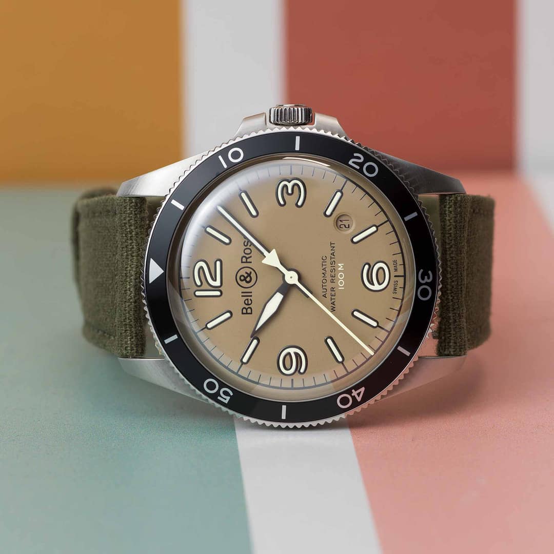 Preowned Bell & Ross BR V2-92 Military Green Dial Stainless Steel