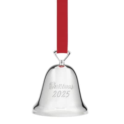 2025+Annual+Christmas+Bell+Silverplate+Ornament