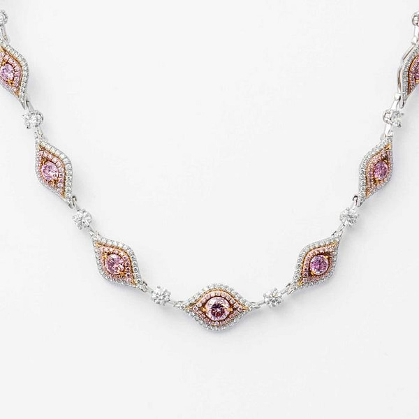 5.80 carat Argyle Fancy Intense Pink Diamond Necklace