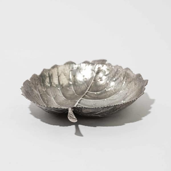 Vintage Buccellati Hazelnut Sterling Silver Leaf Dish (Italian