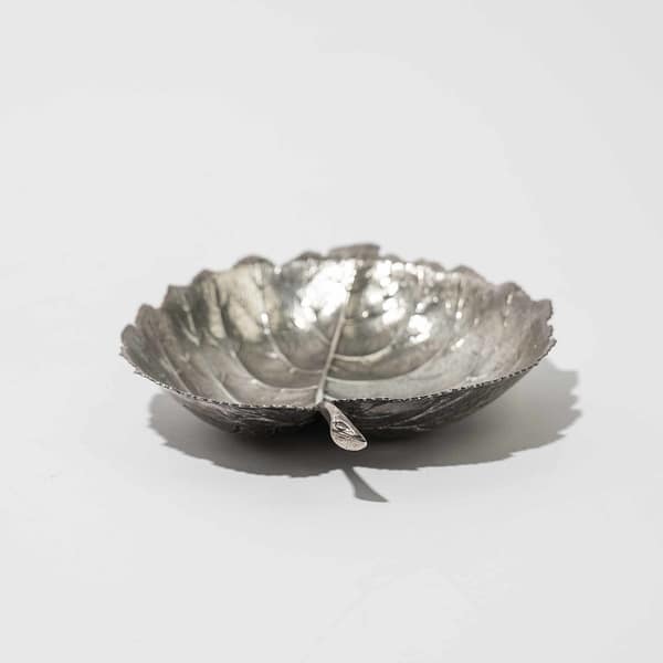 Vintage Buccellati Hazelnut Sterling Silver Leaf Dish (Italian