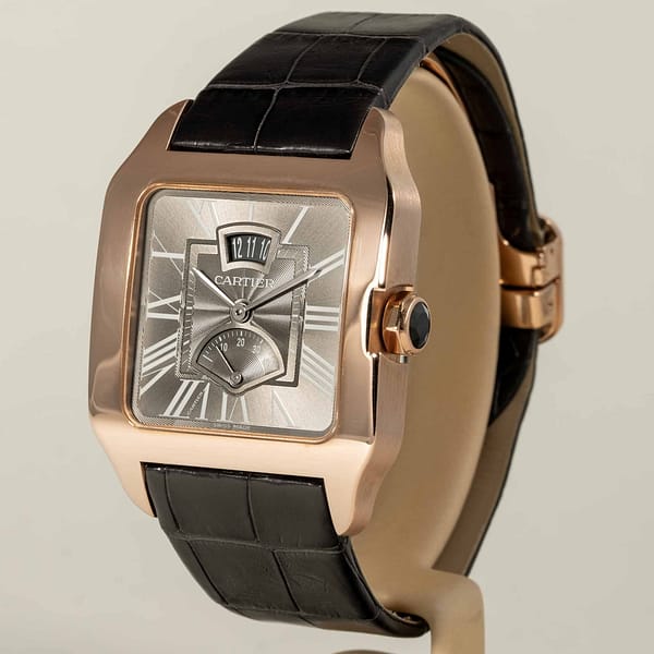 Cartier Santos Dumont Ruthenium Gray Dial Gold 37mm x 48mm