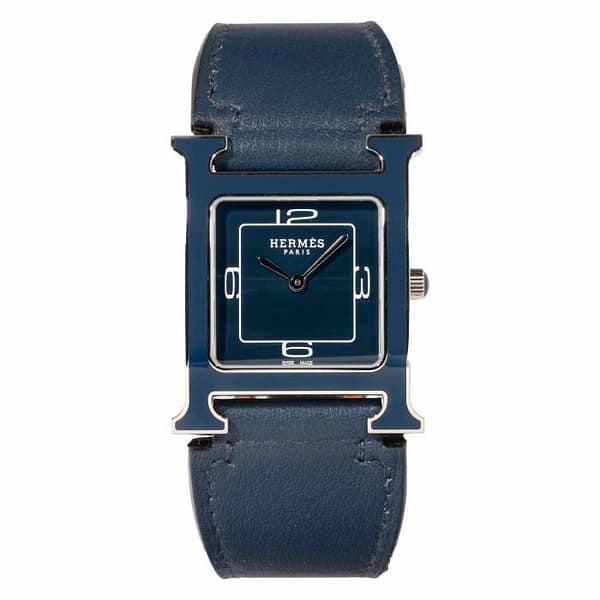Hermès Heure H Bleu Swift Stainless Steel 26mm x 26mm (W046333WW00