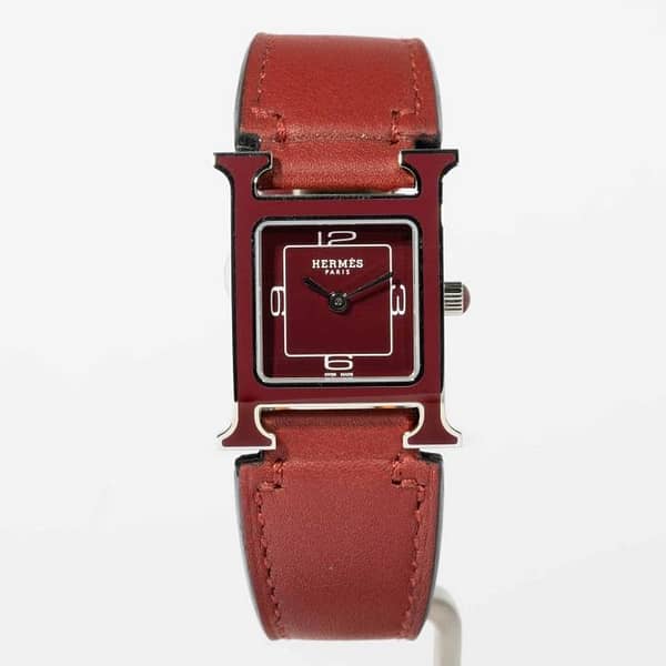 【HERMES 】アワー H ウォッチミディアム モデル30 mm レッド Heure H watch, Medium model, 30 mm | Hermès Thailand