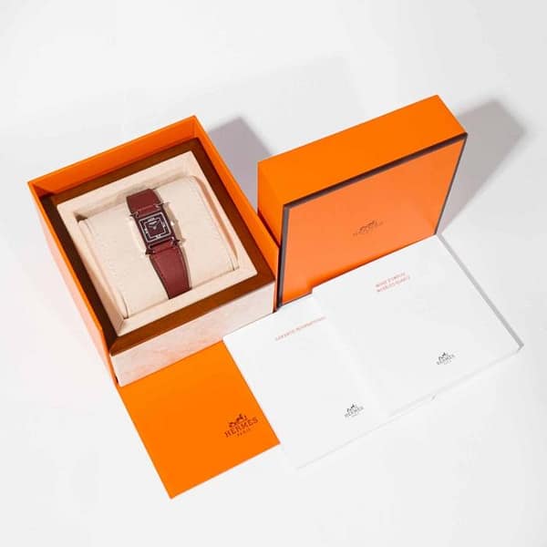 Hermès Heure H Crimson Rouge Lacquer Dial Stainless Steel 21mm x