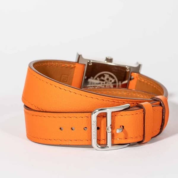 Hermes Heure H マザーオブパール レザー ウォッチ Hermès Heure H Mother-of-Pearl Diamond Dial Stainless Steel