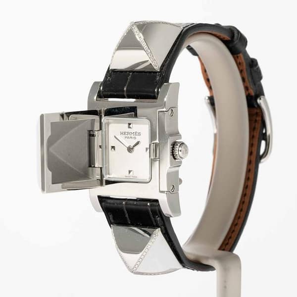 Hermès Medor Secret Watch Stainless Steel w/Diamond Accents