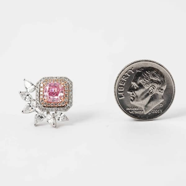 2.23 carat total weight Cushion Cut Pink Diamond Earrings
