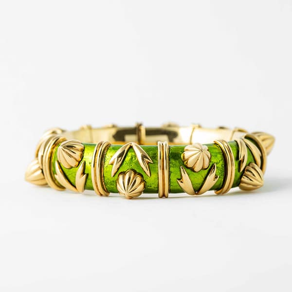 Tiffany & Co. Jean Schlumberger Yellow Gold & Lime Green Paillonne