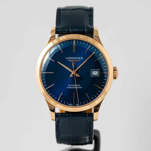 Longines Record Blue Dial Rose Gold 38.5mm (L2.820.8.92.2