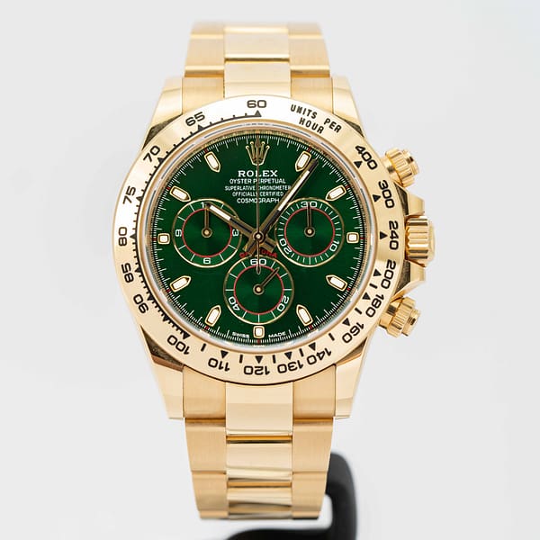 こむぎ Rolex Cosmograph Daytona Green Dial Yellow Gold 40mm (116508