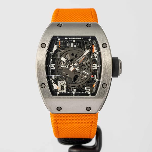 Rubber Rm 10 Watch RM 010 Men's In White Gold On Black Rubber