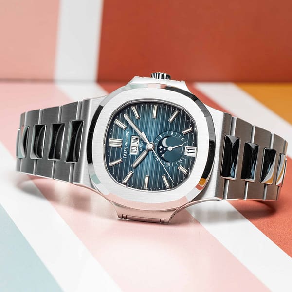 Patek Philippe Nautilus Blue Dial Annual Calendar Moonphase