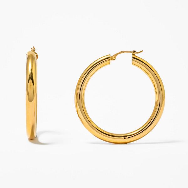 18 Karat Medium Hoop Earrings (Yellow Gold) — Shreve, Crump & Low